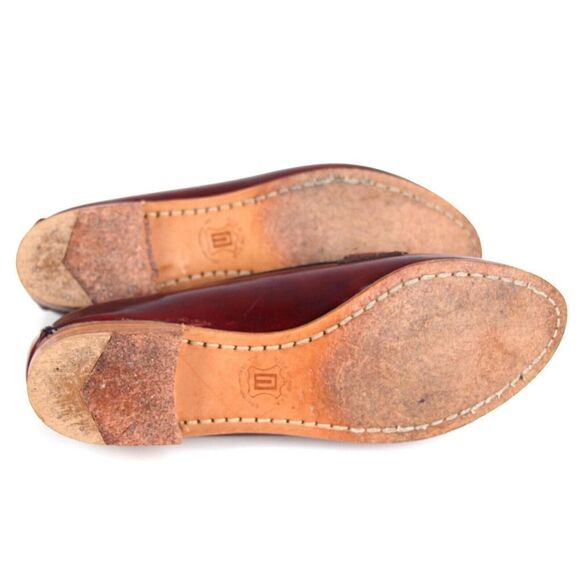 Nordstrom DARK RED GENUINE LEATHER LOAFER FLATS ROUND TOE SLIP ON SHOES Sz 7 W - Picture 10 of 11